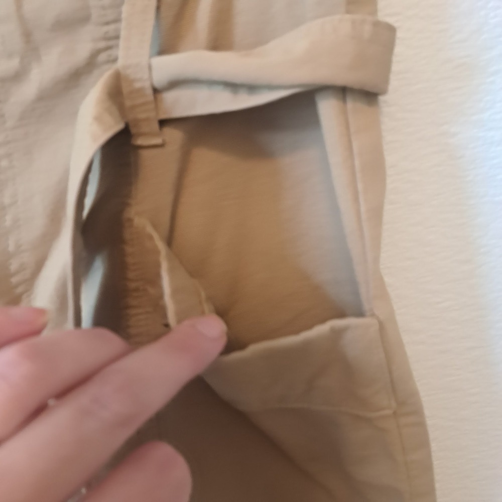 A New Day Tan Khaki High Rise Wide Leg Tie Waist Utility Trousers Pants Size 10 - Picture 4 of 7